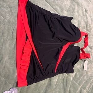 Cacique Black Swim Halter Top with Pink Tag Accent #7